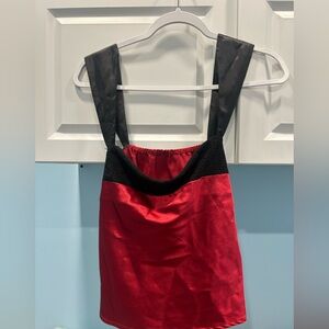 Elegant Red and Black satin top